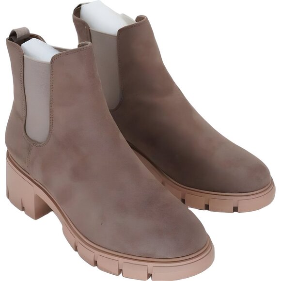 Juliet Holy Womens Leather Chelsea Slip-on Chunky Heel Combat Boots Size 7.5 - Picture 4 of 6